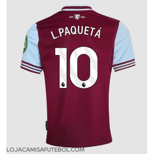 Camisa de Futebol West Ham United Lucas Paqueta #10 Equipamento Principal 2024-25 Manga Curta